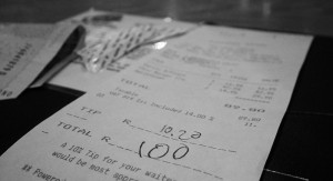 wheatln2's bill in arty black and white. Note the generous R10.20 tip, that over â‚¬1!